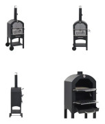 vidaXL Pizzaugn koleldad med tegelplattor & pizzasten - Pizzaugn - Pizzaugnar - Kolugn - Kolugnar