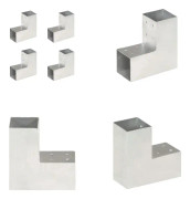 vidaXL Stolpbeslag 4 st L-form galvaniserad metall 81x81 mm - Stolpbeslag - Stolpsko - Stolpskor - Hörnbeslag