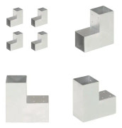 vidaXL Stolpbeslag 4 st L-form galvaniserad metall 91x91 mm - Stolpbeslag - Stolpsko - Stolpskor - Hörnbeslag