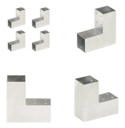 vidaXL Stolpbeslag 4 st L-form galvaniserad metall 71x71 mm - Stolpbeslag - Stolpsko - Stolpskor - Hörnbeslag