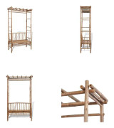 vidaXL Trädgårdsbänk med pergola 130 cm bambu - Trädgårdsbänk - Trädgårdsbänkar - Uteplatsbänk - Uteplatsbänkar