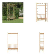 vidaXL Trädgårdsbänk med pergola 116 cm bambu - Trädgårdsbänk - Trädgårdsbänkar - Utomhusbänk - Utomhusbänkar