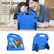 For iPad mini 6 EVA Material Children Flat Anti Falling Cover Protective Shell with Thumb Bracket(Blue)