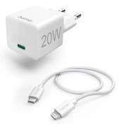 MINI SNABBLADDARE + LIGHTNING PD KABEL 20W 1M VIT HAMA