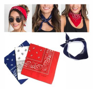 3-pack Bandana Paisley Mörkblå, Röd, Vit - 55x55 cm flerfärgad