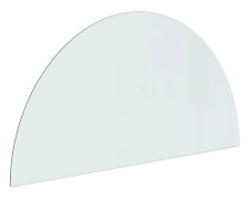 Glasskiva för öppen spis halvrund 1000x500 mm