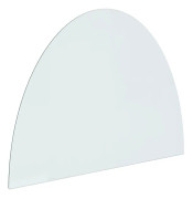 vidaXL Glasskiva för öppen spis halvrund 800x600 mm