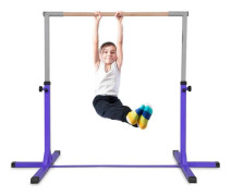COSTWAY Steel Gymnastikstång Justerbar höjd 91-150CM Last 100KG för skola, hem, trädgård Diameter 4CM Lila