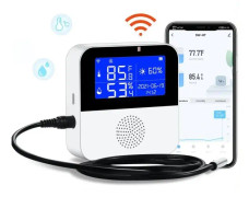 Smart WIFI Temperatur och Fuktighet Sensor med Bakgrundsbelysning LCD Display Inomhus Termometer Hygrometer Mätare Stöd