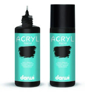 Darwi akrylfärg - DA0210080100 - C - En flaska pärlemorfärgad akrylfärg - Svart färg - 80 ML - AKRYL