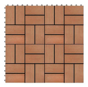 Terrassbricka 11 st WPC 30 x 30 cm 1 m² Teakfärg - SALUTUYA - BD09627