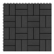 Terrassbricka 11 st WPC 30 x 30 cm 1 m² Svart - SALUTUYA - BD19758