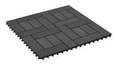 Terrassbricka 11 st WPC 30 x 30 cm 1 m² Svart - SALUTUYA - BD09420