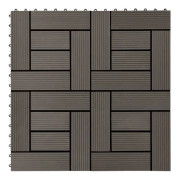 Terrassbricka 11 st WPC 30 x 30 cm 1 m² Mörkbrun - SALUTUYA - BD14581