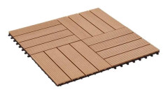 Terrassbricka 11 st WPC 30 x 30 cm 1 m² Färg Teak - SALALIS - SP052852