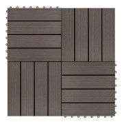 Terrassbricka 11 st WPC 30 x 30 cm 1 m² Mörkbrun - SALUTUYA - BD19256