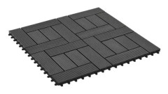 Terrassbricka 11 st WPC 30 x 30 cm 1 m² Svart - SURENHAP - J08025