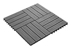 Präglad terrassplatta 11 st WPC 30 x 30 cm 1 m² Grå - SURENHAP - J04922