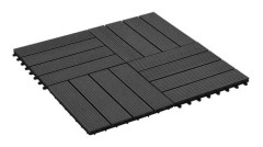 Terrassbricka 11 st WPC 30 x 30 cm 1 m² Svart - SURENHAP - J04593