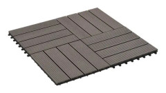 Terrassbricka 11 st WPC 30 x 30 cm 1 m² Mörkbrun - SURENHAP - J00805