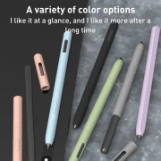 For Samsung Galaxy Tab S6 Lite LOVE MEI Frosted Leather Texture Silicone Protective Pen Case(Pink)