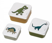 Petit Jour - Set med 3 Lunchlådor Dinosaurier