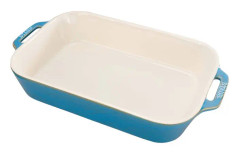 Staub Ceramic, Rektangulär, 300 ° C, Turkos, Keramiska, Vit, Kina