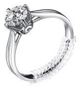 15-delad ringstorleksjusterare - med 2 storlekar av transparent ring