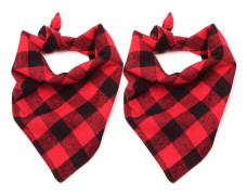 2-pack Hundsnusnäsduk Klassisk pläd för husdjursbandana Scarf Triangel