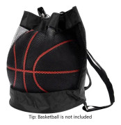 Sport Basket Ryggsäck Axelväska Basket Net Bag Volle Svart