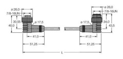 Turck 6913928 Sensor-, ställdon-stik, 1 st