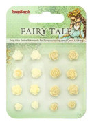 Scrapberrys Polyresin Dekorationer - Set of Flowers - Creme/Vit