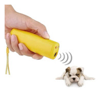 LED Flashlight Ultrasonic Dog Repeller Portable Dog Trainer, Colour: Single-headed Yellow(Colorful Package)