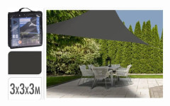 ProGarden Solsegel 3x3x3 m mörkgrå trekantigt