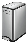 pedalbehållare EcoFly45 liter rostfritt stål matt silver