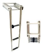 Lalizas Stainless Steel Platform Telescopic Guld,Silver 3 Steps