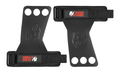 3-Hole Carbon Lifting Grips, Black