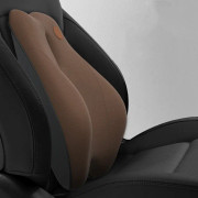 SR-21 Car Lumbar Cushion Headrest Seat Memory Foam Accessories, Style: Massage Lumbar Support (Brown)