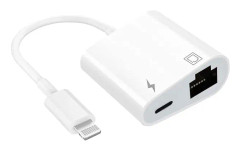 Lightning till Ethernet-adapter, kompatibel 2-i-1 Ethernet-nätverksadapter med laddningsport