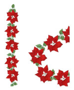 Röd Julstjärna Julgirlang Juldekorationer Julgirlang med järneksblad Julfest Högtidlig Kransdekor för ytterdörren