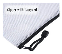 6st Mapppaket Plånbokspåse-Svart-A6 PVC Zip Dokumentmapp