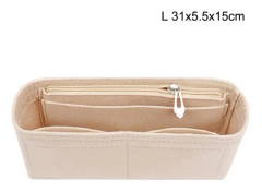 Multi-Pocket Women Insert Bag Handv?ska i filttyg Beige L