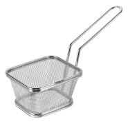 Rostfritt stål Air Fryer korg (4\" x 3,5\"), Rektangel Chips Mesh korg Non-stick Air Fryer bakplåt