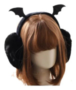 Kawaii söta fladdermusvingar Öronmuffar Faux Fur Varma Öronmuffar Söta Utomhus Öronvärmare Svart Kvinnor Flickor Jul Fest Halloween (fladdermusvinge öronmuff svart)