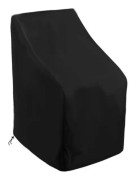 Cover, cover för stapelbara trädgårdsstolar med rep och spänne, vattentät, vindbeständig, anti-UV-svart (65 * 65)
