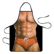 Muskulös manlig mönster original sexig kreativ köksförkläde som en gi