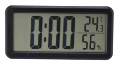 Bärbar digital väckarklocka svart temperatur fuktighet väggmontering