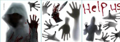 IC Halloween Dekorationer Fönster Fingeravtryck Dörr Självhäftande Klistermärken Dekaler Självblods Väggdekaler för Vuxna