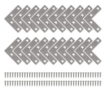 Fästbeslag Raka Platt Metall L-formade Beslag Beslag Med Skruvar För Trä Möbel Skåp Reparationsbeslag 50 * 50mm 20 Stycken