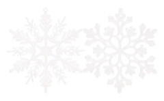 Plast Jul Glitter Snöflinga Ornament julgran dekorationer, 4-tums, Set med 36